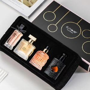 4 PCS Ladies Perfume Set Eau De Parfum Gift Box Perfumes Long Lasting Light Fragrance Women Perfume Fresh Woody Floral Notes Valentine's Day gift for girlfriend
