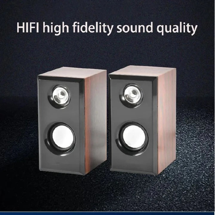 Wooden Enclosure Cabinet Multimedia Powered Desktop Passive Bookshelf Computer Speakers HIFI Stereo Retro Speakers