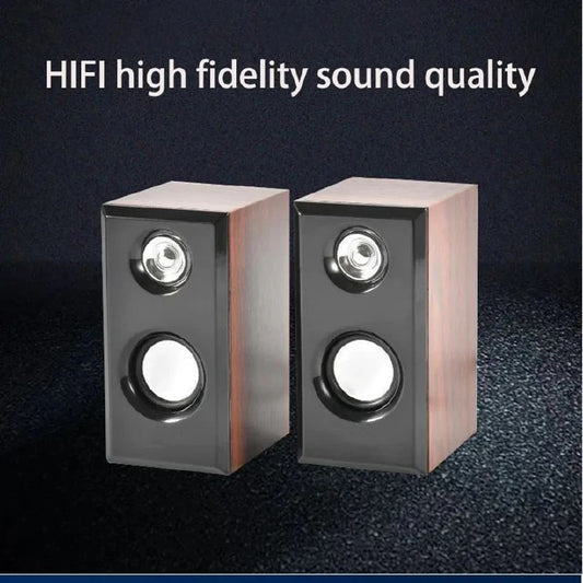 Wooden Enclosure Cabinet Multimedia Powered Desktop Passive Bookshelf Computer Speakers HIFI Stereo Retro Speakers