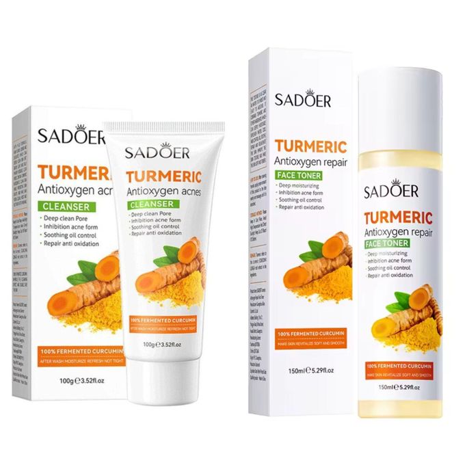 2 In 1, Deep Moisturization Turmeric Cleanser + Tumeric Toner, Combined Tumeric Cleanser And Turmeric Face Toner For Revitalized Skin, Deep...