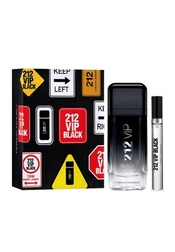 212 VIP Black For Men EDP 2 Piece Gift Set with Mini Perfume