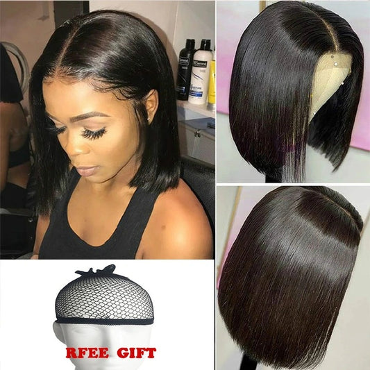 New wig women's middle point short straight send girlfriend gift all-match charm beautiful spot new Gifts to your girlfriend