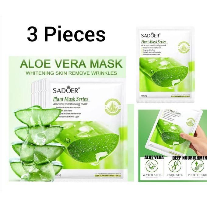 3 Pieces Face Hydrating And Moisturizing Aloe Vera Facial Sheet Mask FAce Mask