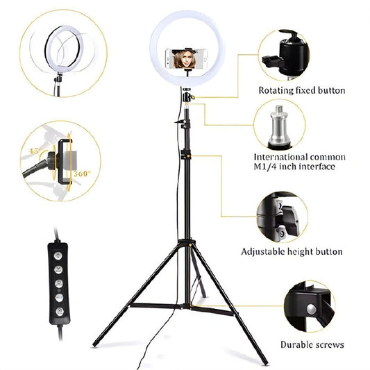 New 10inch ring RGB colors light live camera beauty fill light mobile phone live photography color atmosphere light 2.1M Tripod Stand for Selfie Live Stream/Makeup/Youtube/Tiktok Video