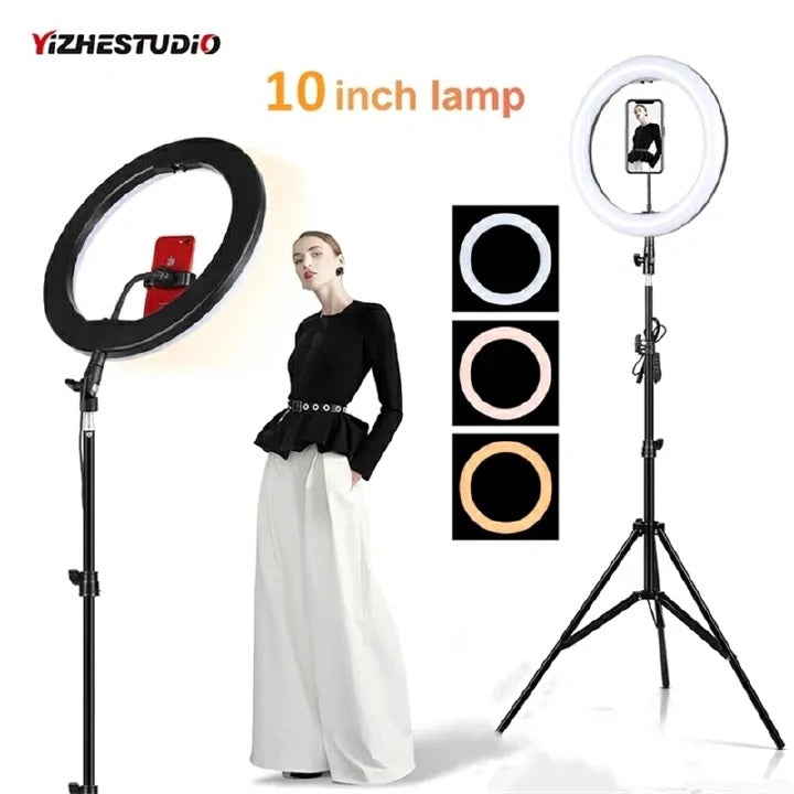 10 inch fill light 26cm ring light website live beauty light photography mobile phone live photography fill light equipment plus 2.1M Tripod Stand for Selfie Live Stream/Makeup/Youtube/Tiktok Video
