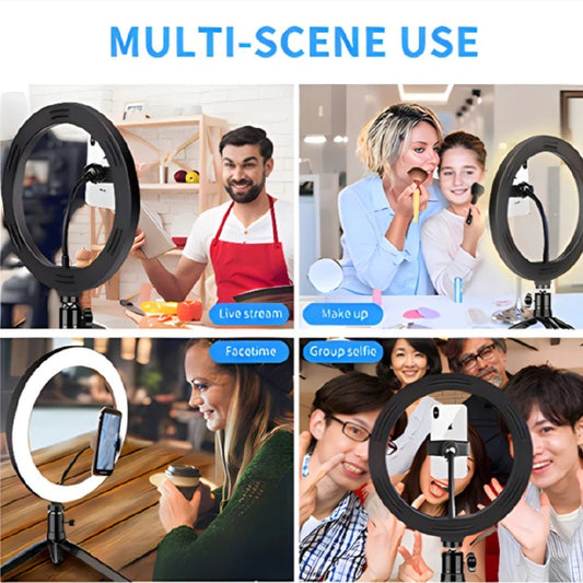 10" Ring Lamp Led Selfie Wireless Remote For Youtube Video Live Photography Lighting For Phone Ring Light With Tripod Stand Photo