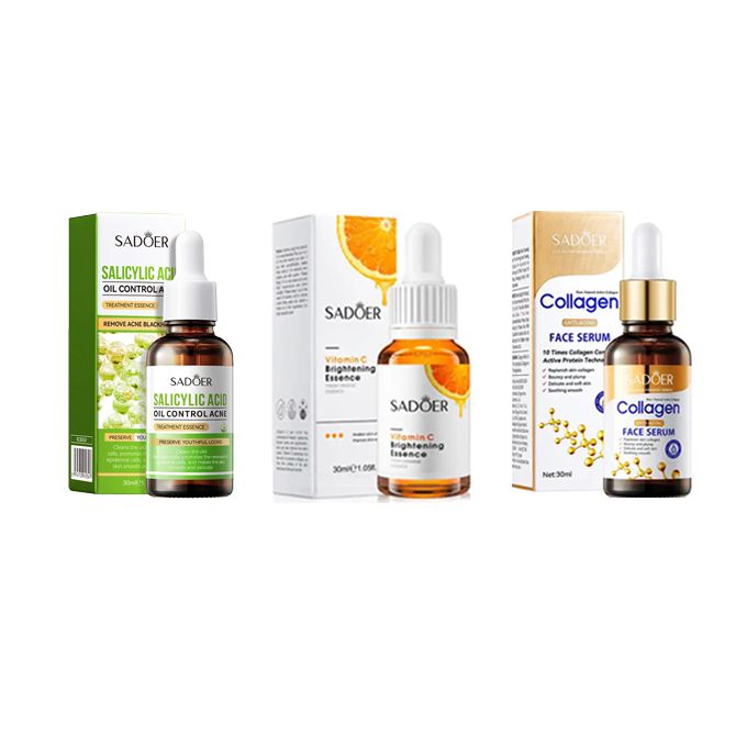 3pcs Acne Control & Brightening Skincare Set with Vitamin C, Salicylic , Collagen serum for Clear, Youthful Skin