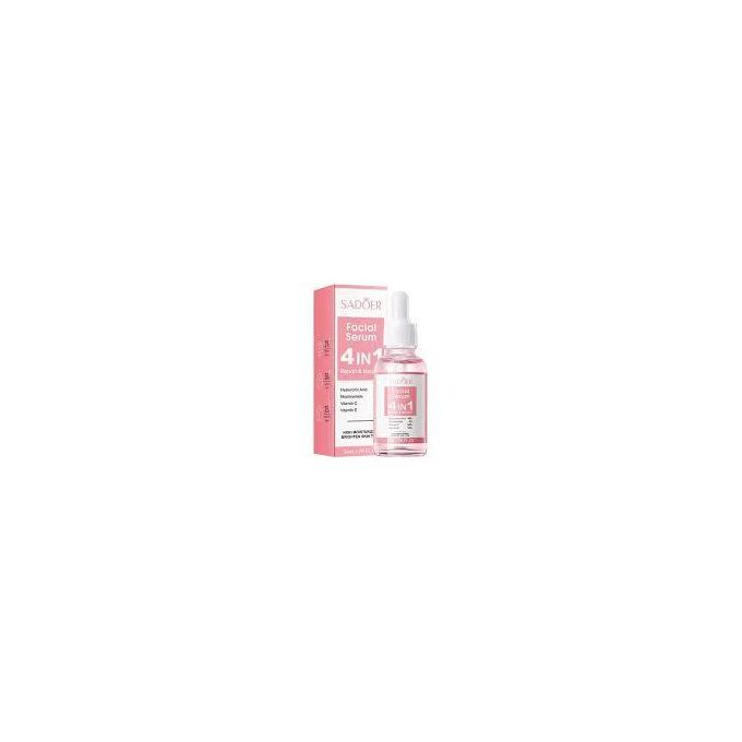 4 In 1 Facial Serum, 10% Hyaluronic Acid, 5% Niacinamide, 30% Vitamin C, 10% Vitamin E,