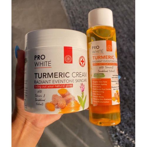 Organic 2 In 1 Set: Pro White Tumeric Cream + Pro White Tumeric Oil