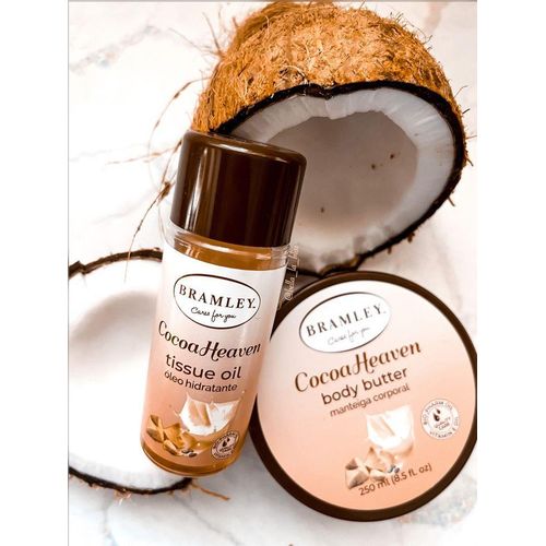 Bramley 3 in 1 SELFCARE SET: Shea butter exfoliating body scrub + Cocoa heaven body butter + Cocoa heaven tissue oil