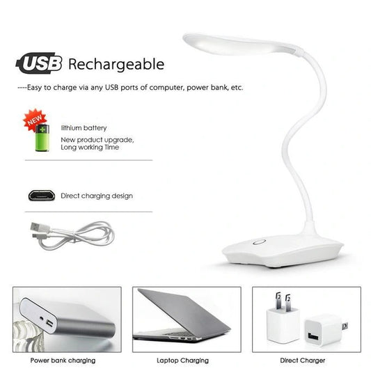 Table Lamps Desk Lamps Lights Lighting LED USB Rechargeable 3 Adjustable Levels