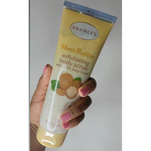 Bramley 2 in 1 SHOWER SET: Shea Butter Exfoliating Body Scrub + Dove Pampering Beauty Cream Bar