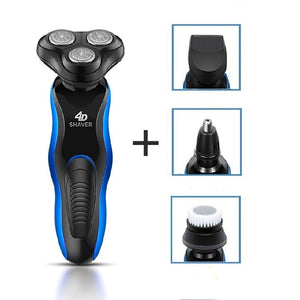 4 In 1 Rechargeable Shaver Shaving Machine Hair Clipper Nose Hair Trimmer Face Brush Waterproof for Men-USB Plug