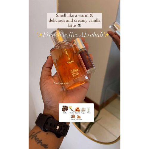Al Rehab 2 in 1 Perfume Set : French coffee perfume + Oil