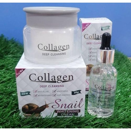 Try Me 2 in 1 Set: Collagen Deep Cleansing Snail Facial Cream + Serum
