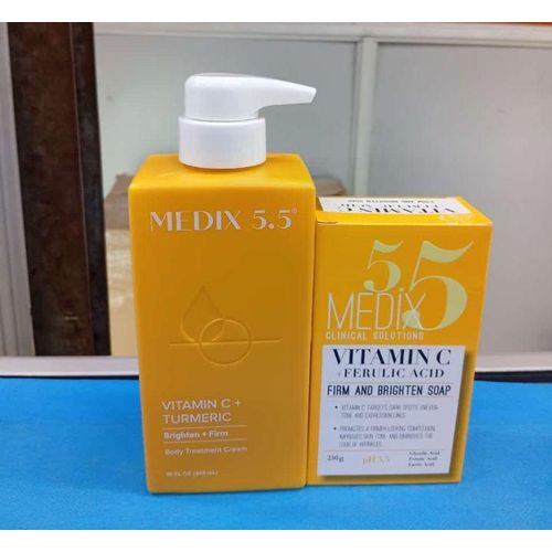 Medix5 5 2 in 1 SPECIAL OFFER!!!! (Vitamin C + Tumeric Body Treatment Cream)+ (Vitamin C + Ferulic Acid Soap)