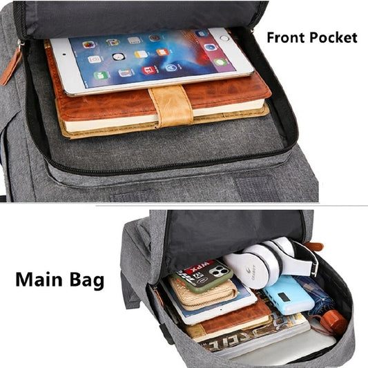 3 PCS/Sets Backpacks Bags Men Bags Bookbags School Bags USB Laptop Bags Notebook Bags Travel Bag Anti-Theft Leisure Nylon Cloth Bags