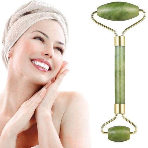 Private Label Facial Massager Brush Silicone Double-Sided Face Cleansing Brush With Jade Roller Skin Care Vibration Facial Massage Set