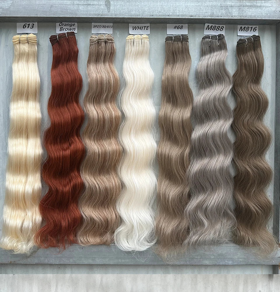 200g Body Wave Hair Weave Bundles Ombre Blond 613 Sliver White 60# 30Inches High Synthetic Heat Resistant Fiber Hair Extensions