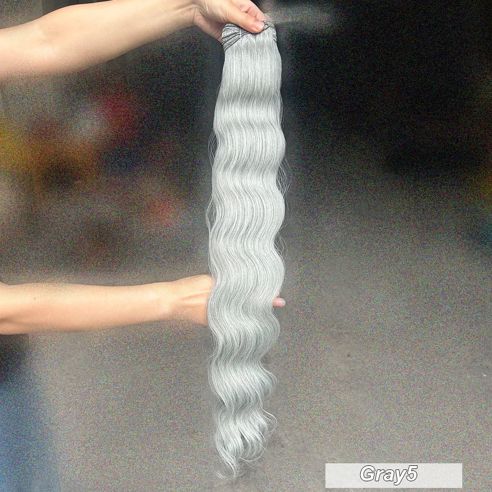 200g Body Wave Hair Weave Bundles Ombre Blond 613 Sliver White 60# 30Inches High Synthetic Heat Resistant Fiber Hair Extensions