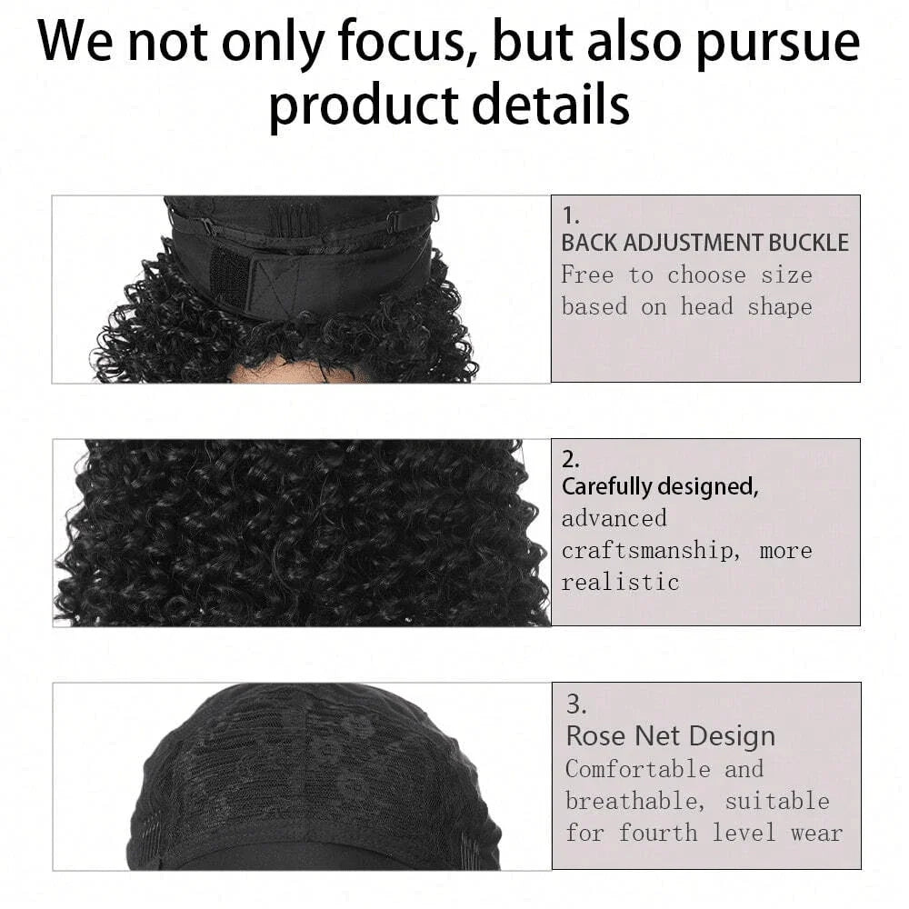High-quality curly hair headband wigs are suitable for daily gatherings, wigs that naturally look fashionable for black women