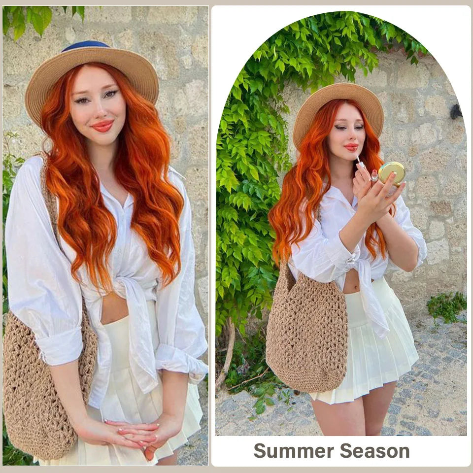 30Inches Ginger Orange Brown Body Wave Hair Weave Bundles 200g Ombre 27 Blond White 613 High Temperature Synthetic Human-Like