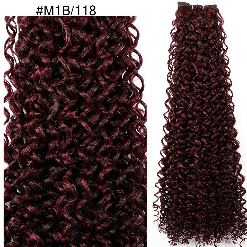 Magicae 30Inch Ombre T1B/30 Jerry Curly Synthetic Hair Extensions Heat Resistant Fiber Water Kinky Curly Human-Like Weave Bundle