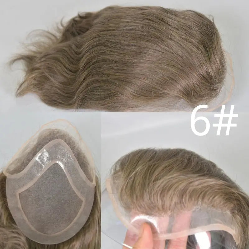 Human Hair Toupee For Men Thin Skin PU 8*10 Straight Hair Mens Wigs T4/613 Blonde Hair Replacement For Men Human Hair System