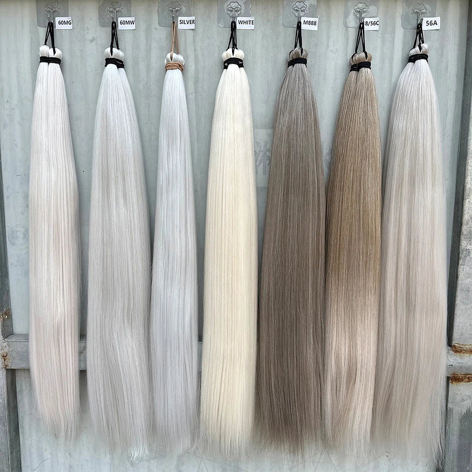 Magicae 300grams 3Pcs 28Inches Straight Crochet Braids Blond 27/613 Ombre Brown 6# Sliver 60# Gray High Synthetic Hair For Women