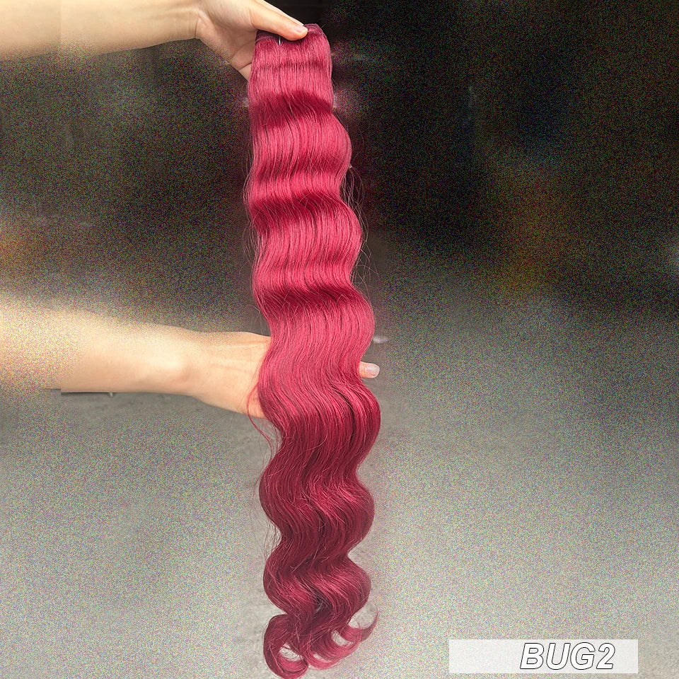 200g Body Wave Hair Weave Bundles Ombre Blond 613 Sliver White 60# 30Inches High Synthetic Heat Resistant Fiber Hair Extensions