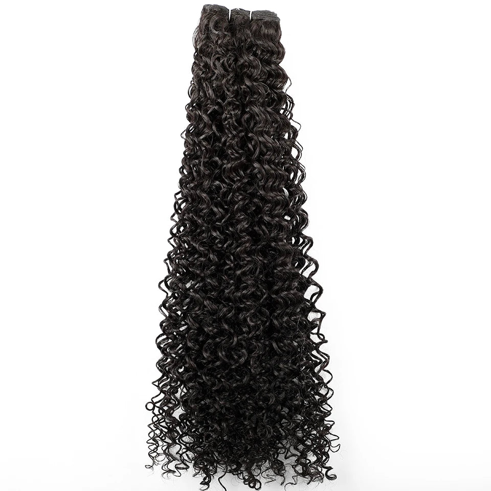 30inches Black Jerry Curly Synthetic Hair Extensions Heat Resistant Fiber Human-Like Soft Kinky Curly Fake Hair Weave Bundles