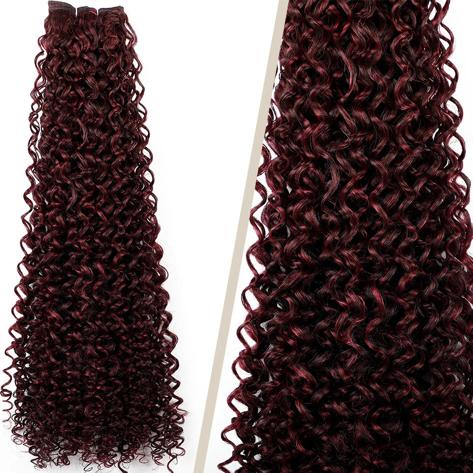 Magicae 30Inches Colored Ombre 30# Kinky Curly Bundles Bio Water Synthetic Blond 27/613 Hair Extensions Heat Resistant Fiber