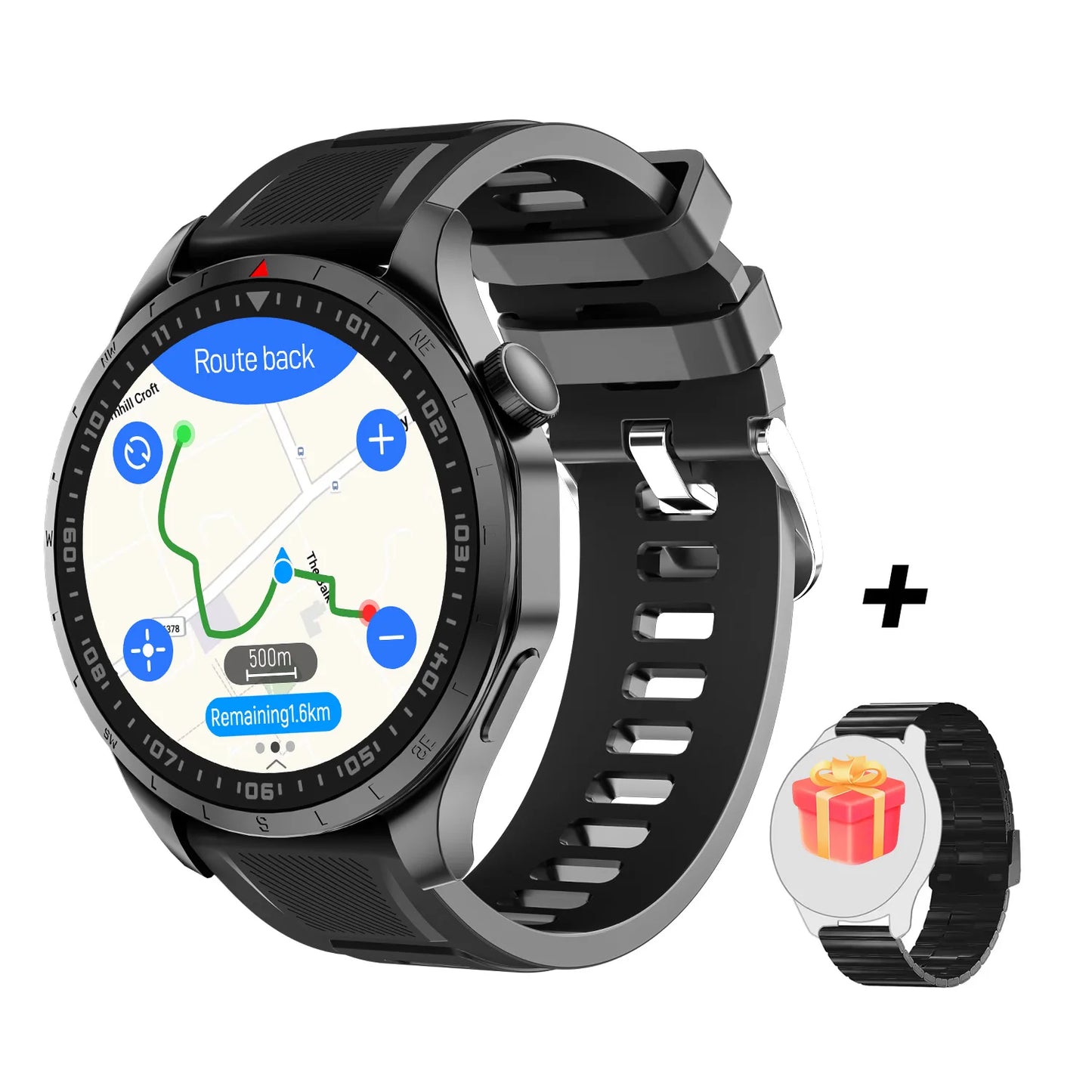 New Military Smartwatch GPS Offline Map Health Monitor Voice Assistant AMOLED Waterproof BT Call Sport Smart Watch For Man Women