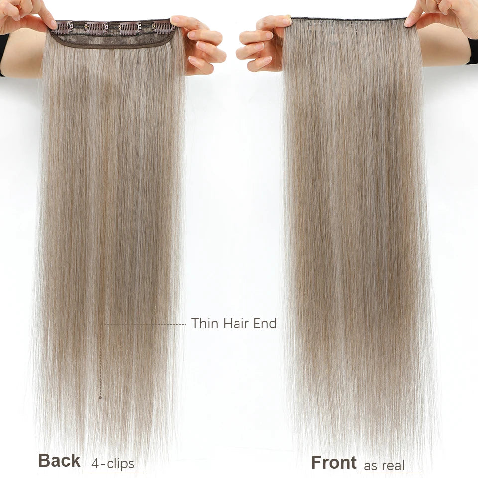 Magicae 24inch 200g Straight Clip in Hair Extensions Blond 27/613 Ombre Brown 4Pcs/pack Natural Bio Human-Like High Temperature