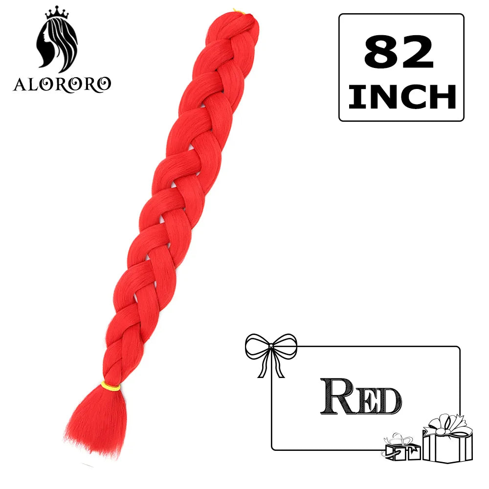 Alororo Synthetic Jumbo Braid Hair 82 Inch African Fake Hair High Temperature Fiber Braiding Hair Extensions for Women