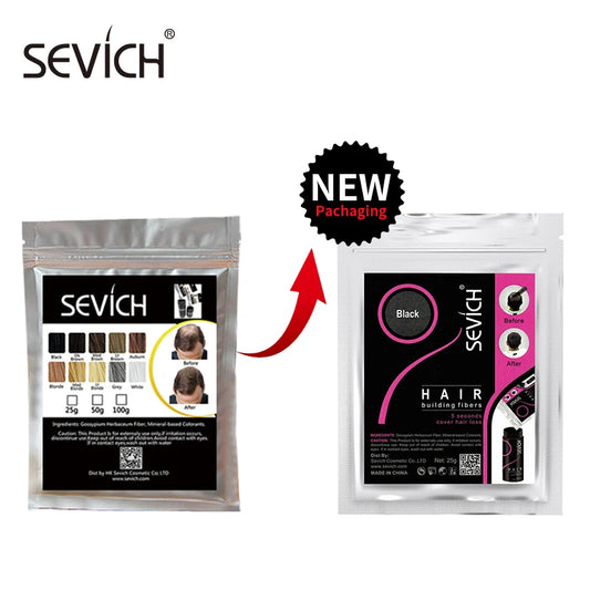 Sevich 100g Refill Bags Hair Extension Fiber Instant Cover Hair 10 Colors Keratin Hair Building Fiber Powder Dropshipping