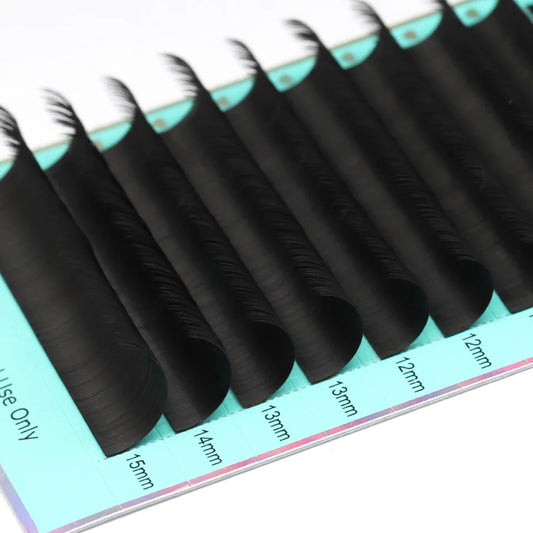 RUJADE Flat Ellipse Eyelash Split Tips Matte Black Super Soft Individual Eyelash 0.15 0.20 Single Classic False Eyelash Supplies