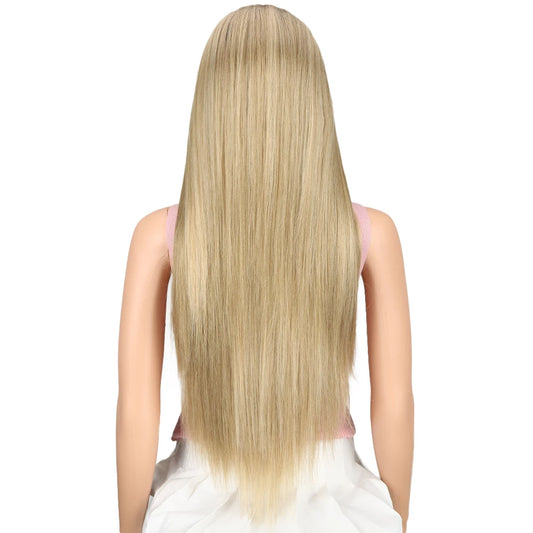 FASHION IDOL 13X4 Lace Front Wig For Women 32 Inch Heat Resistant Fiber Straight Wigs Blonde Natural Synthetic Wigs Cosplay Hair