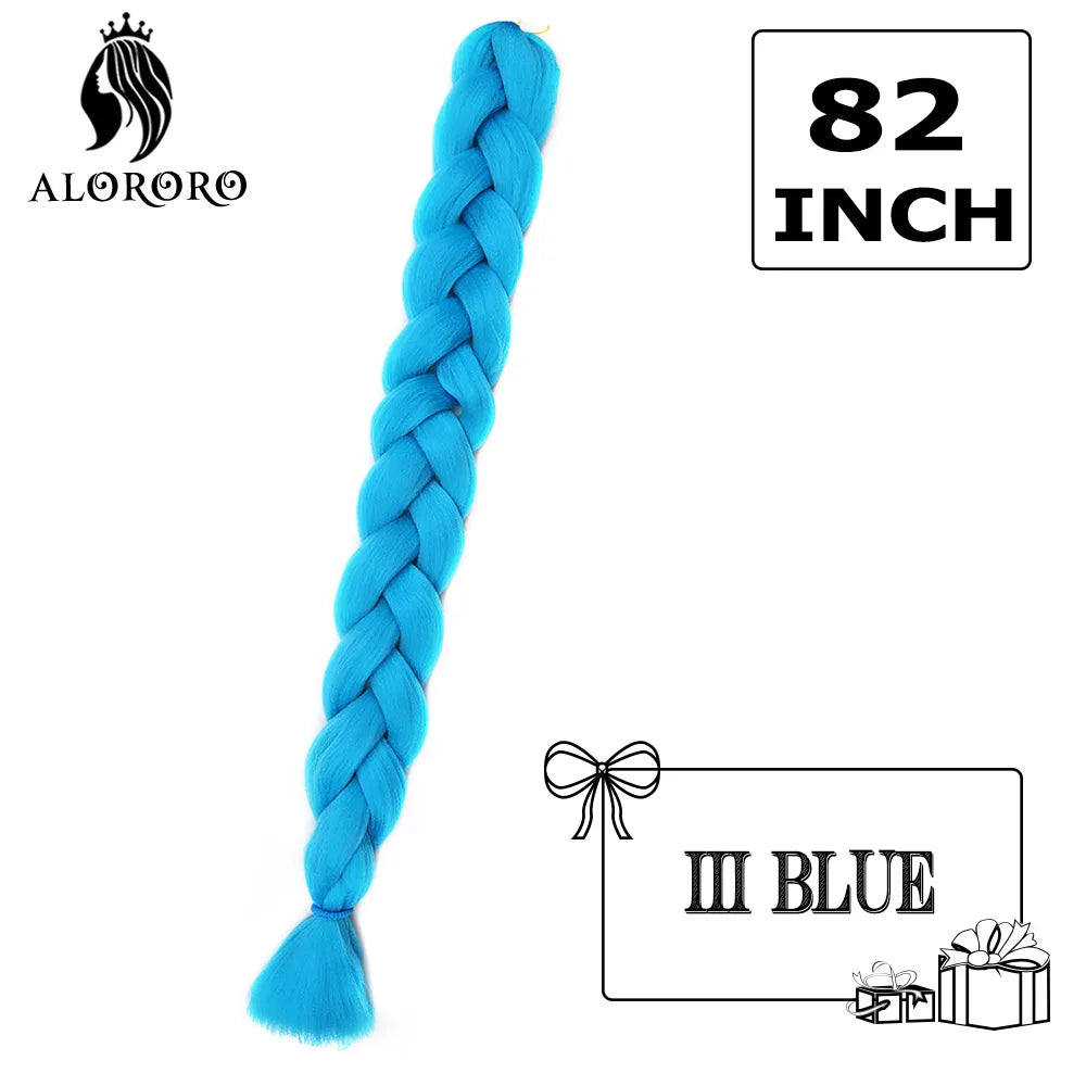 Alororo Synthetic Jumbo Braid Hair 82 Inch African Fake Hair High Temperature Fiber Braiding Hair Extensions for Women