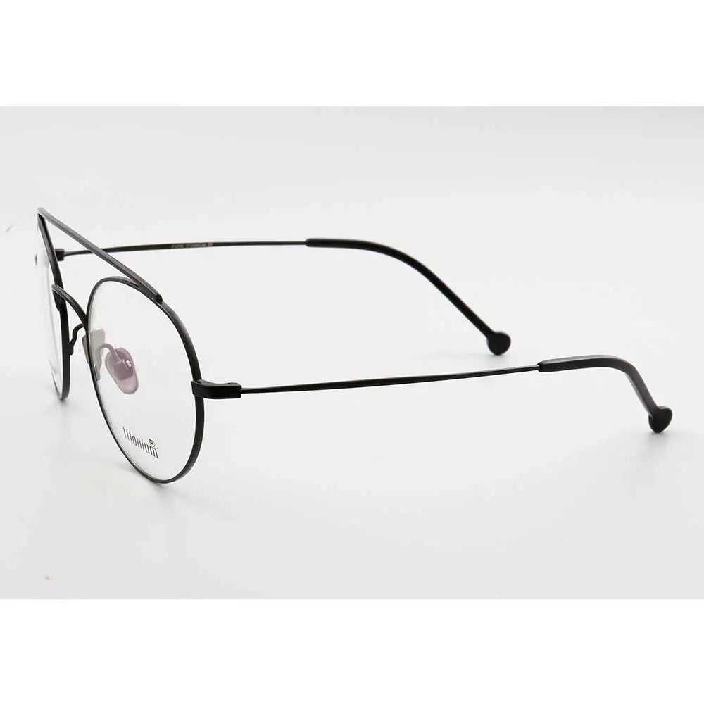 YOUTOP Men's Women's Pure Titanium Round Double Bridge Full-rim Optical Eyeglasses Frames 9145