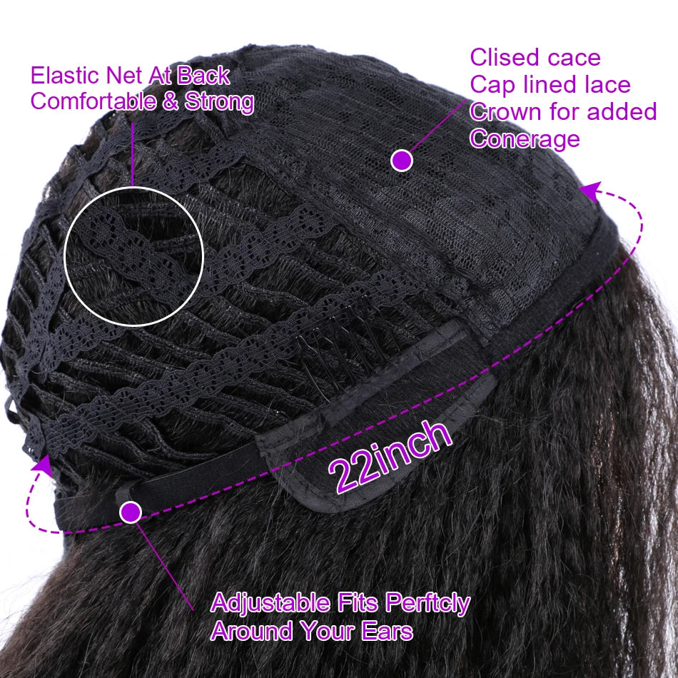 Ombre Synthetic Wig For Women Medium Part Women Kinky Curly Afro Hair Wigs Yaki Straight Wigs Black Natural Female Wigs cosplay