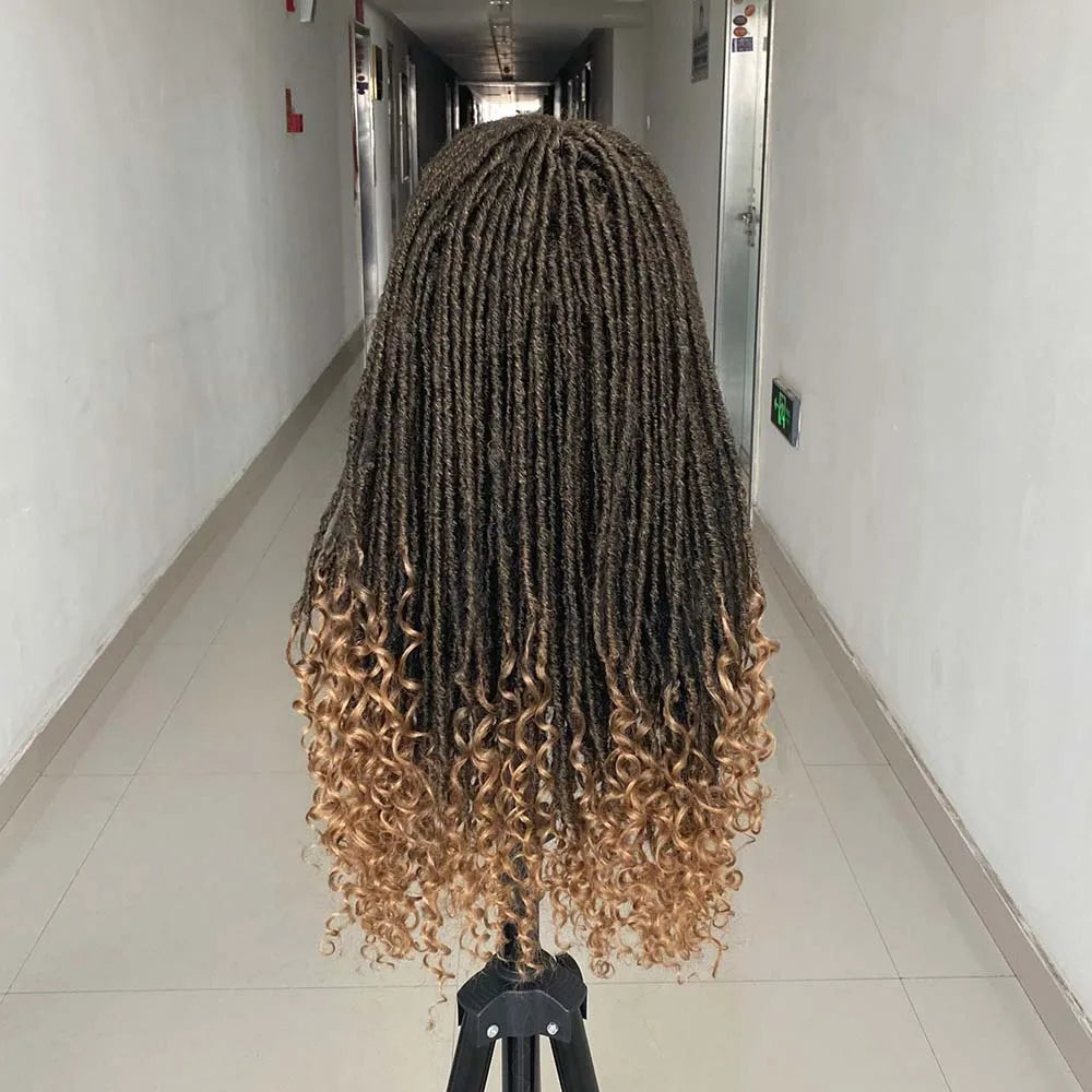 26 Inch Long Ombre Headband Dreadlock Wig Synthetic Hair Crochet Braid Wig Heat Resistant Wigs For Black Women Men In Daily