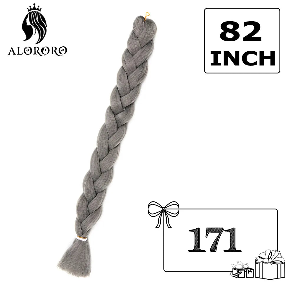 Alororo Synthetic Jumbo Braid Hair 82 Inch African Fake Hair High Temperature Fiber Braiding Hair Extensions for Women