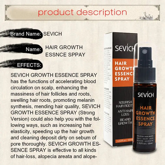 Sevich 30ml Herbal & Ginger Hair Growth Essence Spray Help For Hair Loss Treatment Fast growth Hair Spray Anti-Hair Loss