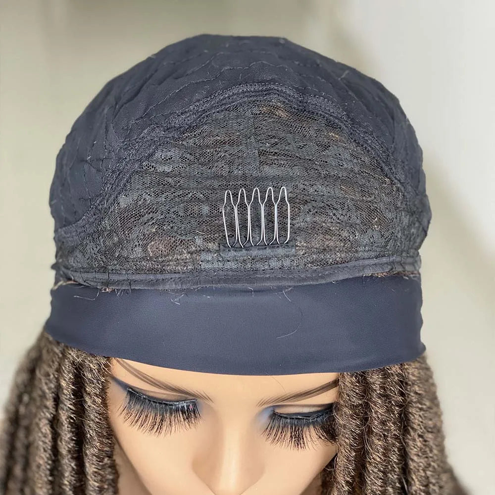 26 Inch Long Ombre Headband Dreadlock Wig Synthetic Hair Crochet Braid Wig Heat Resistant Wigs For Black Women Men In Daily