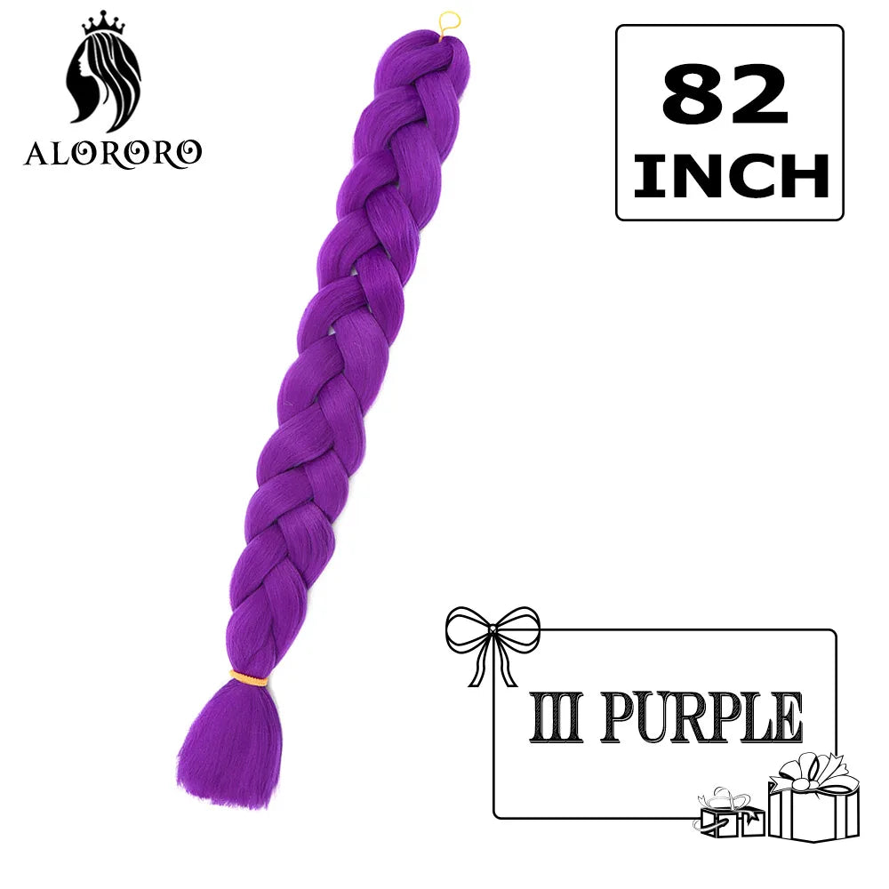 Alororo Synthetic Jumbo Braid Hair 82 Inch African Fake Hair High Temperature Fiber Braiding Hair Extensions for Women