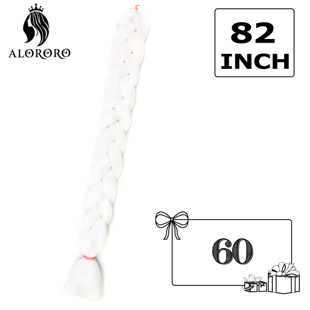 Alororo Synthetic Jumbo Braid Hair 82 Inch African Fake Hair High Temperature Fiber Braiding Hair Extensions for Women