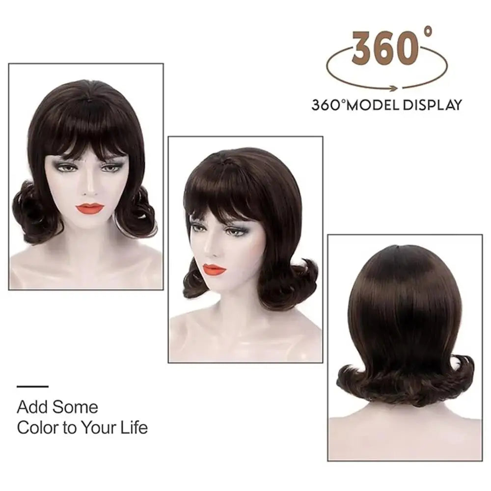 Black Anti-warped Hair Bun Short Hair Chemical Fiber Synthetic Wig | Asian TV Series Age Sense Women's Wave Wig