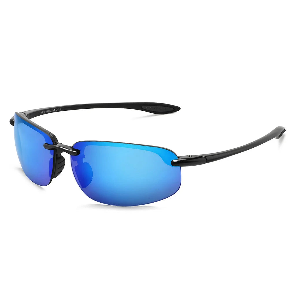 JULI Sports Sunglasses For Men And Women Cycling Driving And Running Rimless Ultralight Frame Sun Glasses Men UV400 MJ8001
