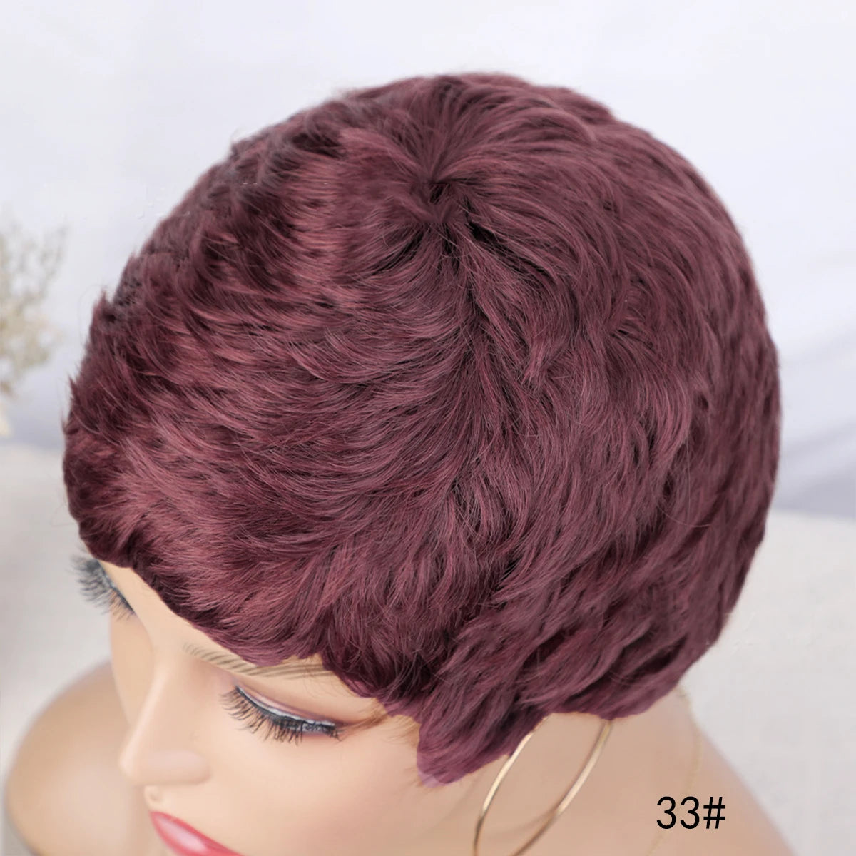 Synthetic Short Pixie Cut Wigs For Women Pixie Cut Short Wavy Layered Wigs Black Wavy Wigs Short Wigs Pixie Cut Wigs For Women